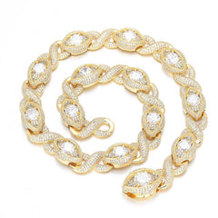 Women's Zircon Infinity Eyes 8-shaped Necklace #CHA168