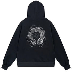 Letter Cross Pattern Hoodie #B95