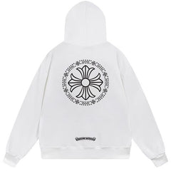 Letter Cross Pattern Hoodie #B92