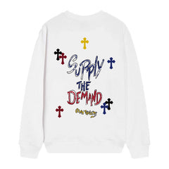 Letter Cross Pattern Sweatshirt #D35