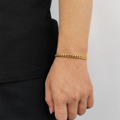 Men's Spring Clasp Stainless Steel Cuban Bracelet #CHA010