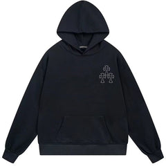Letter Cross Pattern Hoodie #B82