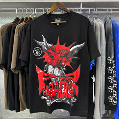 Letter Printed T-Shirt Black