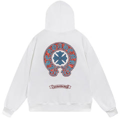 Letter Cross Pattern Hoodie #W25
