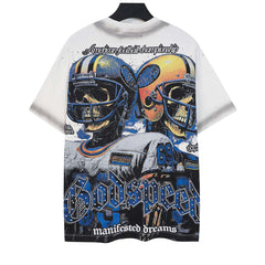 Skull Baseball Player Pattern T-shirt #G6223