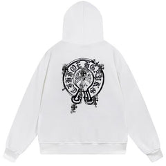 Letter Cross Pattern Hoodie #B38