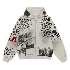 Letter Pattern Hoodie #V3460