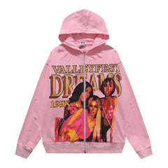 Letter Pattern Hoodie #VA567