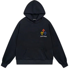 Letter Cross Pattern Hoodie #W21