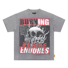 Flame Endures Skull Rhinestone Tee