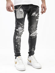 MODP Randomly Distressed Black Jeans