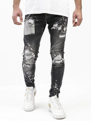 MODP Randomly Distressed Black Jeans