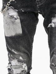 MODP Randomly Distressed Black Jeans