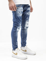 MODP Randomly Distressed Blue Jeans