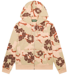 Cotton Wreath Camouflage Zipper Hoodie