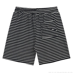 Striped Letter Embroidered Casual Shorts