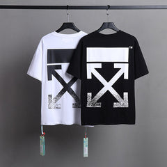 Black and white printed arrow pattern T-Shirts