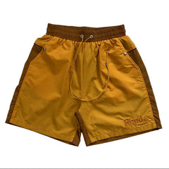 Colorblock Embroidered Letters Shorts