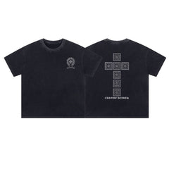 CH Patterned Washed Distressed T-shirt