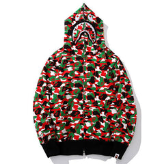 Multicolor camouflage shark Hoodie