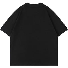 Flocked Letters Pattern T-Shirts