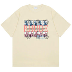 Clock Coconut Tree Print T-Shirts