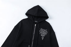 Pattern Letter Hoodie #7227