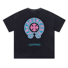 CH Patterned Washed Distressed T-shirt