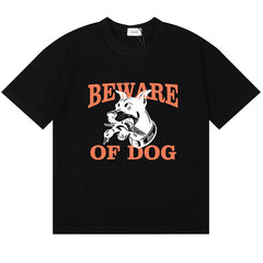 Warning Logo Cotton Short-Sleeve T-Shirts