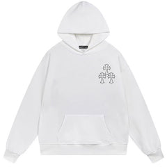 Letter Cross Pattern Hoodie #B82