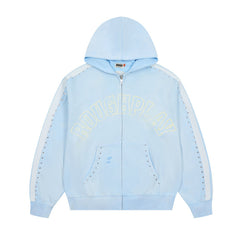 Letter Pattern Zipper Hoodie #R132