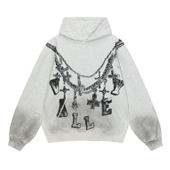 Letter Pattern Hoodie #V3447