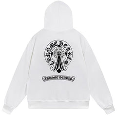 Letter Cross Pattern Hoodie #B98
