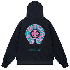Letter Cross Pattern Hoodie #W25