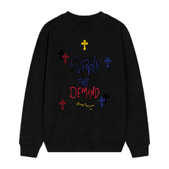 Letter Cross Pattern Sweatshirt #D35