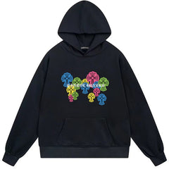 Letter Cross Pattern Hoodie #B56