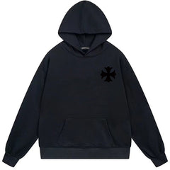 Letter Cross Pattern Hoodie #B87