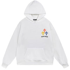 Letter Cross Pattern Hoodie #W21