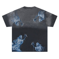 Letter Ghost Pattern T-shirt