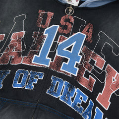 Letter Pattern Hoodie #V153