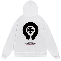 Letter Cross Pattern Hoodie #B87