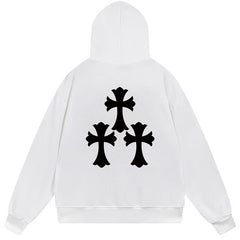Letter Cross Pattern Hoodie #B93