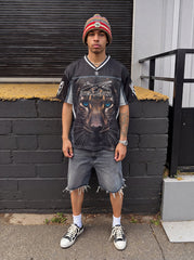 Panther Print Mesh Jersey