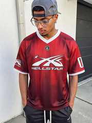 'Red Stripes' Mesh Jersey