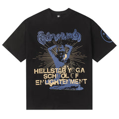 print casual T-Shirt Black