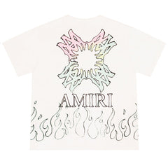 Letter Flame Print T-shirt #A2113