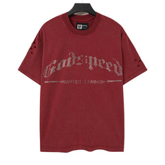 Rhinestone Letter Pattern T-shirt #G6225