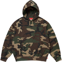 Satin Applique Hooded Sweatshirt 'Woodland Camo'