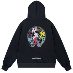 Letter Cross Pattern Hoodie #B105