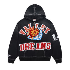 Letter Pattern Hoodie #V130